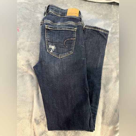 American Eagle Super Hi-Rise Jegging Dark Wash Size 0 Regular - Picture 11 of 12